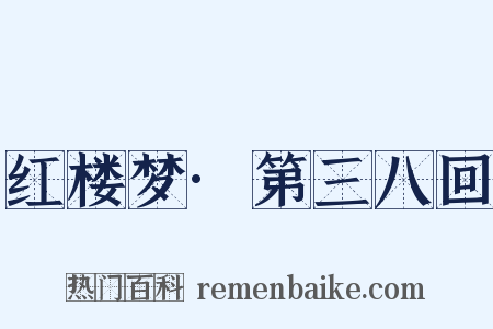 红楼梦·第三八回是什么意思的图片